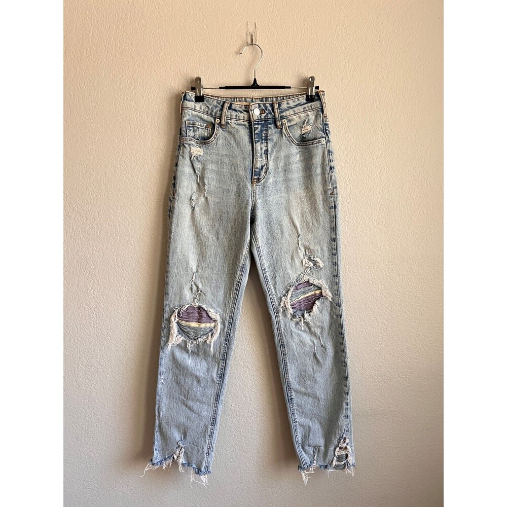 Pilcro Anthropologie High-Rise Distressed Vintage Straight Jeans Size 26